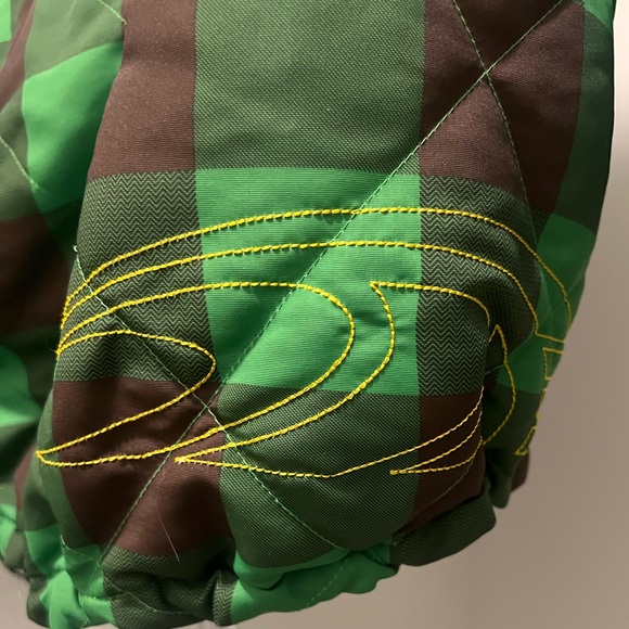 Pipeline Co. Green And Brown Plaid Winter Ski snowboard Bomber Jacket - Picture 3 of 11